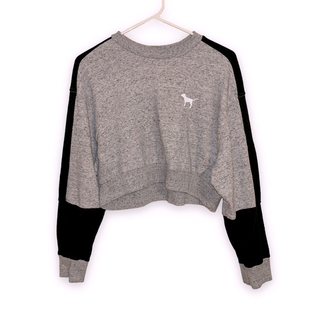 PINK Cropped Crew Neck Sweatshirt